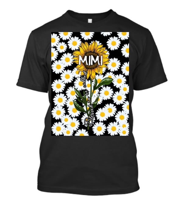 Sunflower Daisy Pattern Blessed To Be Called Mimi T-Shirt