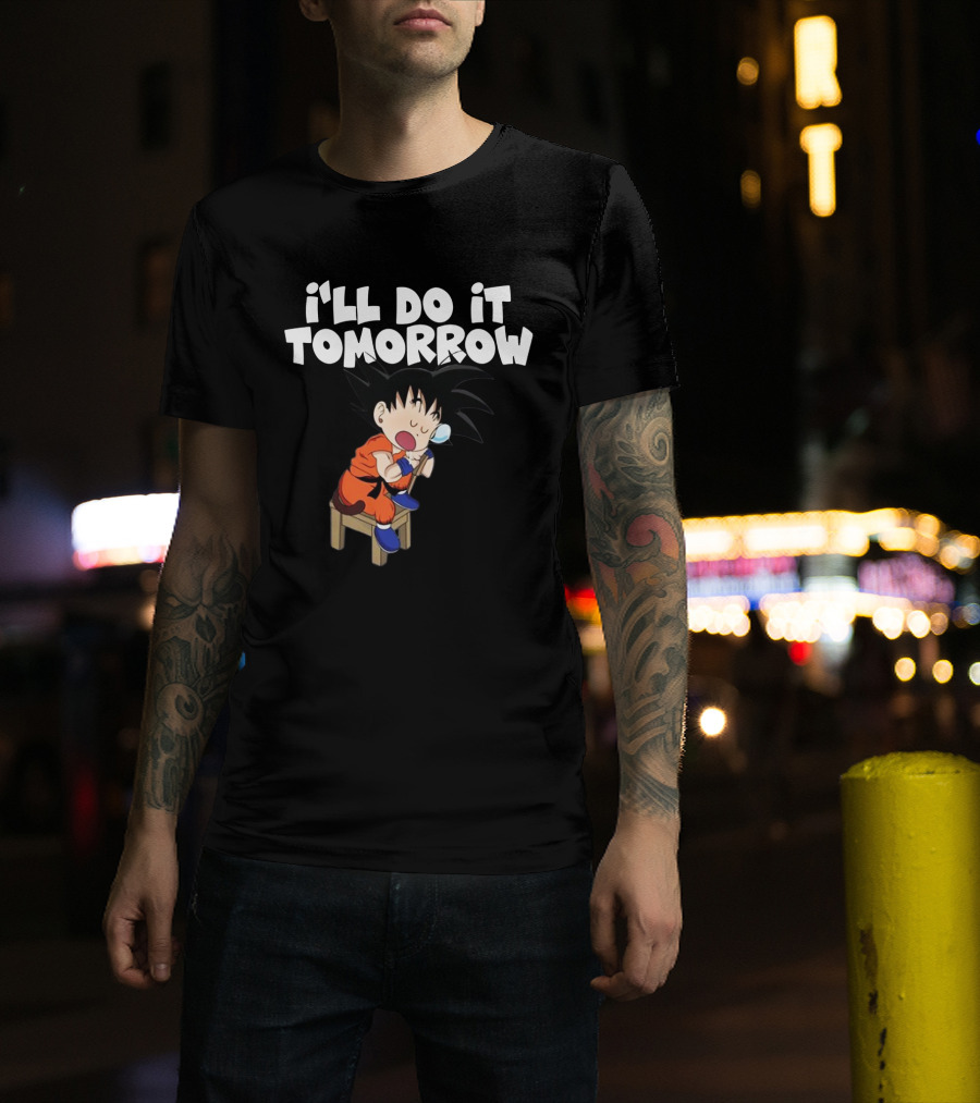 Goku I'll Do It Tomorrow Eating Ice Cream T-Shirt