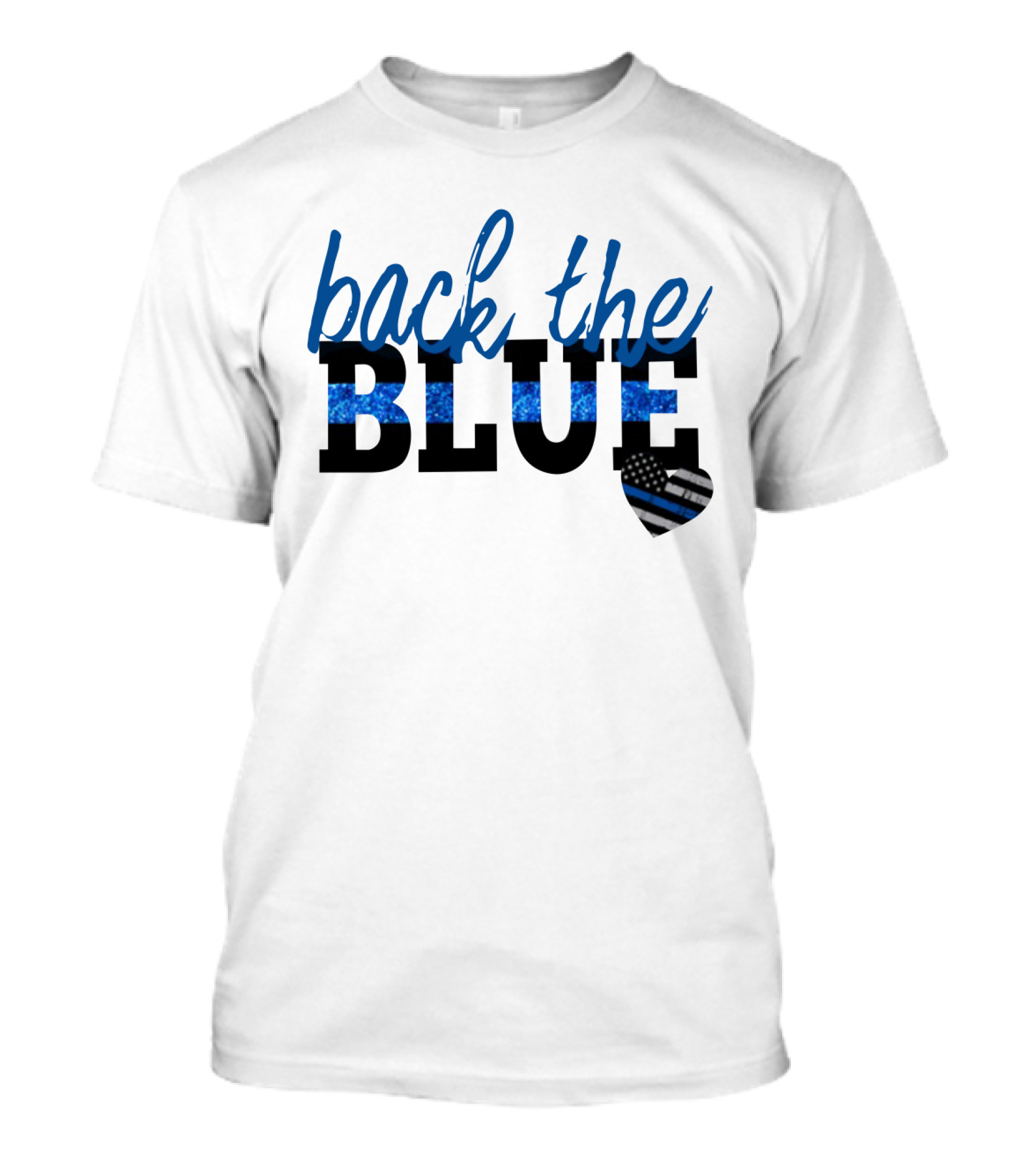 Back The Blue Thin Blue Line Heart T-Shirt