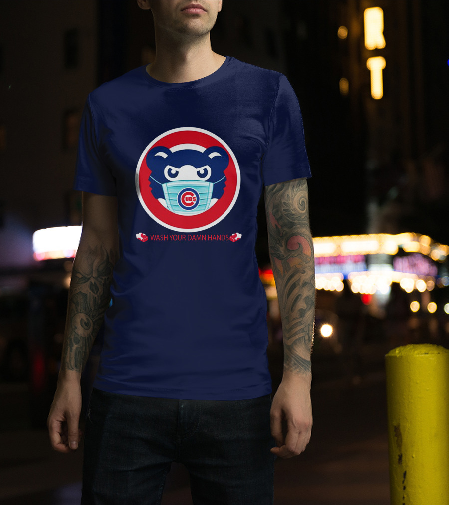 Chicago Cubs Masked Bear Wash Your Damn Hands T-Shirt