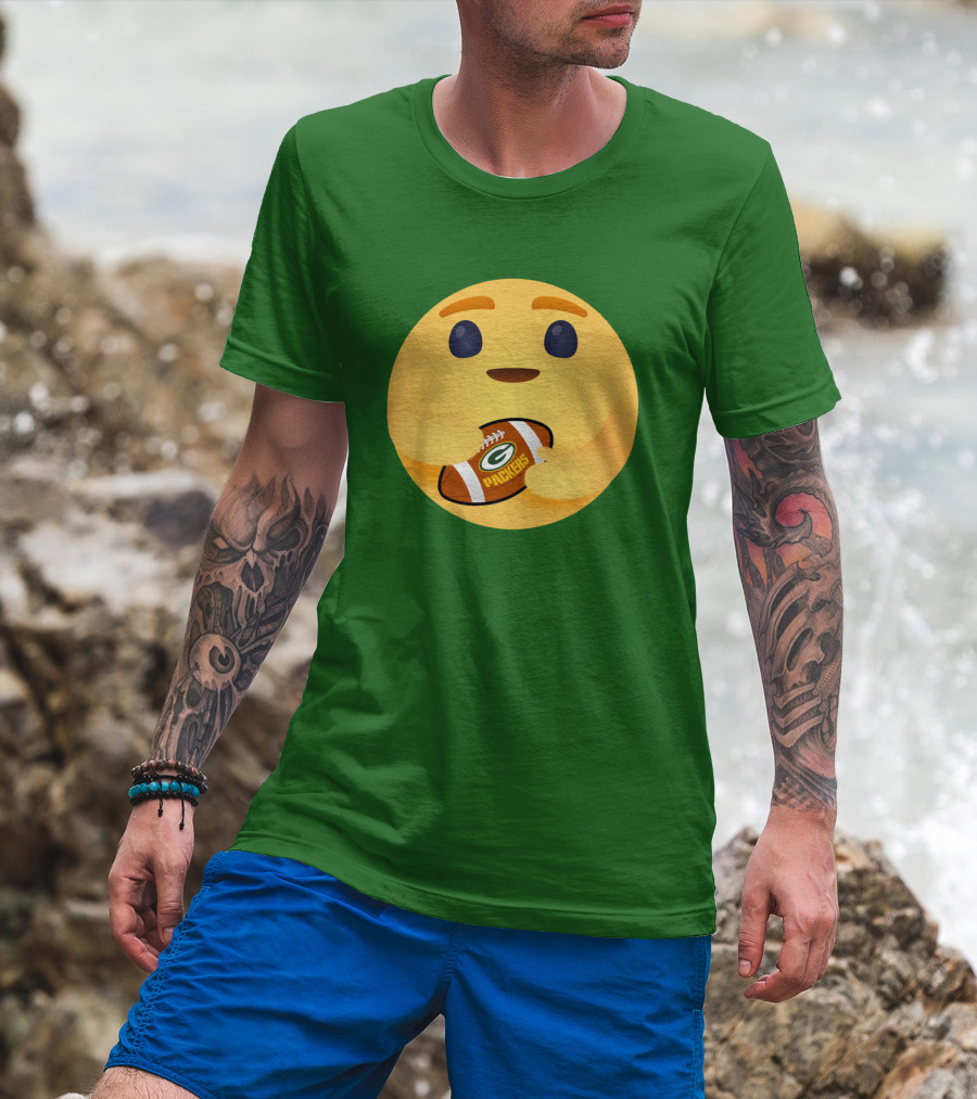 Care Emoji Hugs Green Bay Packers Football T-Shirt