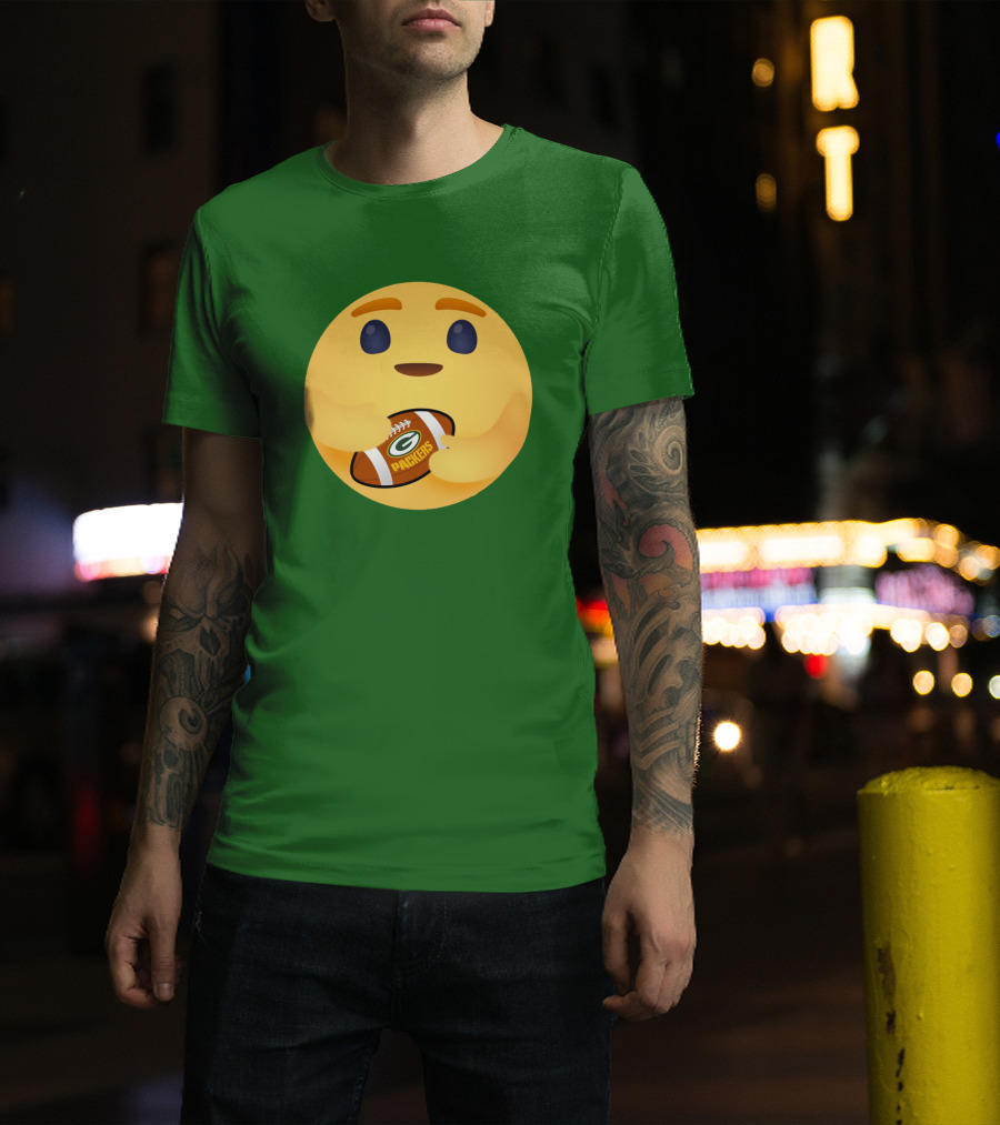 Care Emoji Hugs Green Bay Packers Football T-Shirt