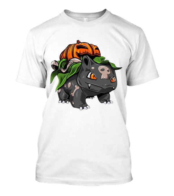 Halloween Bulbasaur Pumpkin Skeleton Spooky Pokemon T-Shirt
