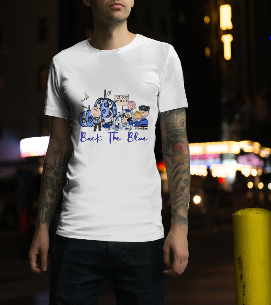 Peanuts Back The Blue Pumpkin Patch I've Got Your Six T-Shirt