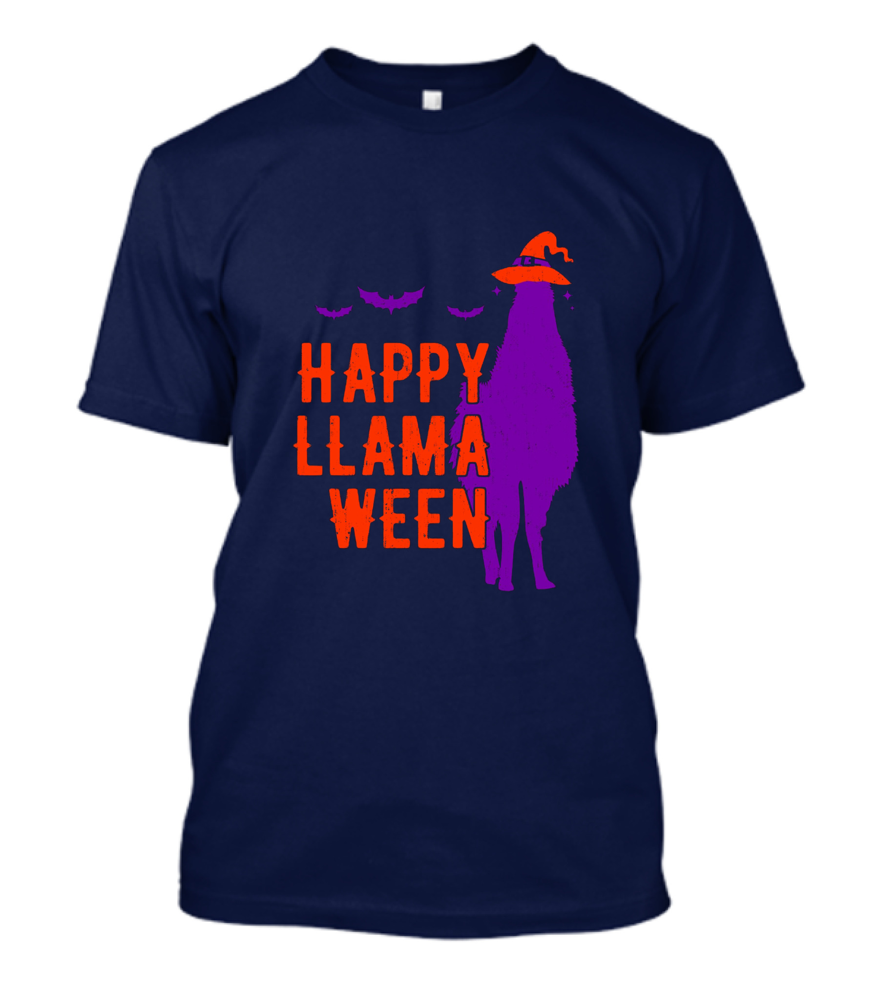 Happy Llamaween Llama Halloween Bat Witch Hat T-Shirt
