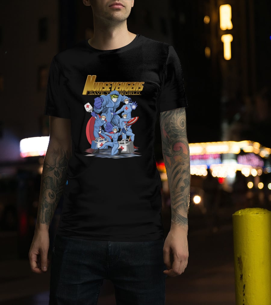 Nursevengers Save The World With Marvel Icons And Hero-Themed Medical Team T-Shirt