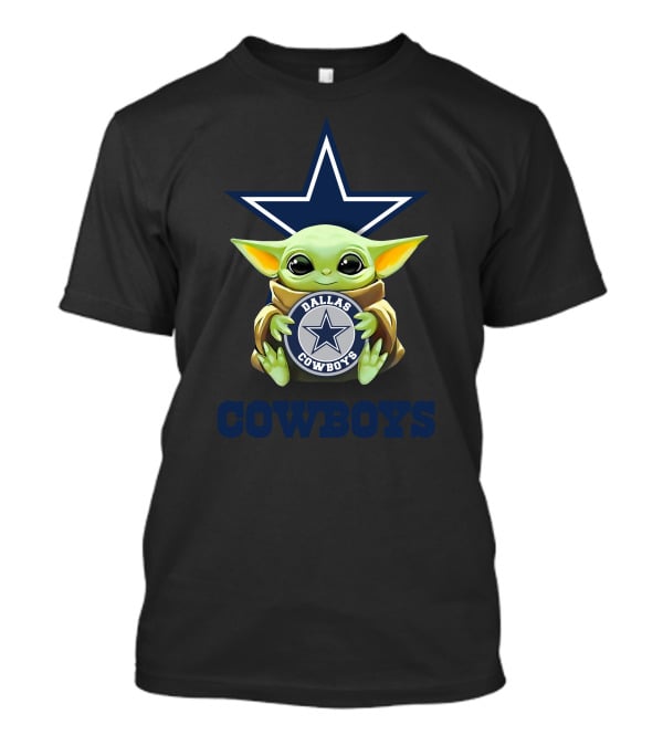 Baby Yoda Hug Dallas Cowboys Star Emblem Cowboys Fan T-Shirt