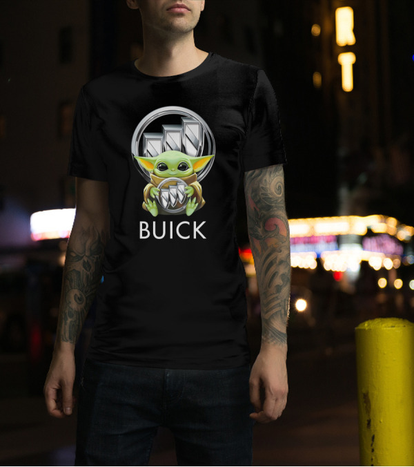 Baby Yoda Hugging Buick Logo Star Wars T-Shirt