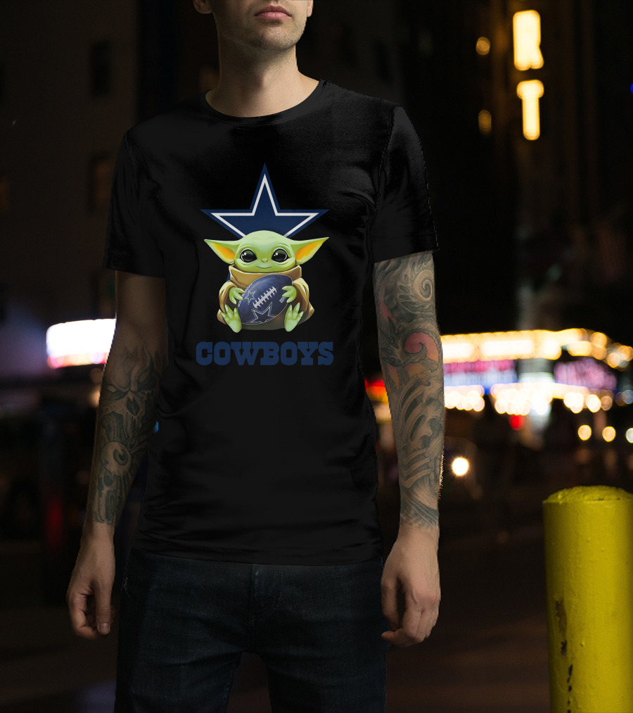 Star Wars Baby Yoda Dallas Cowboys Football Fan T-Shirt
