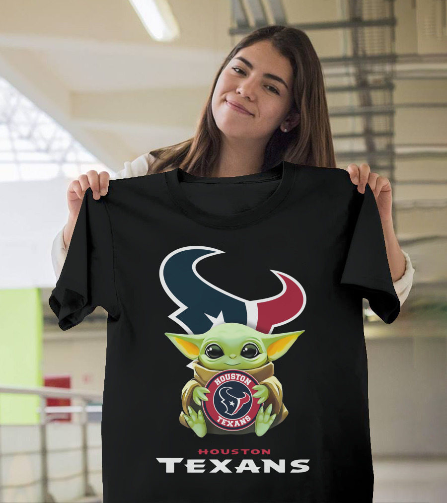 Star Wars Baby Yoda Houston Texans Hug T-Shirt