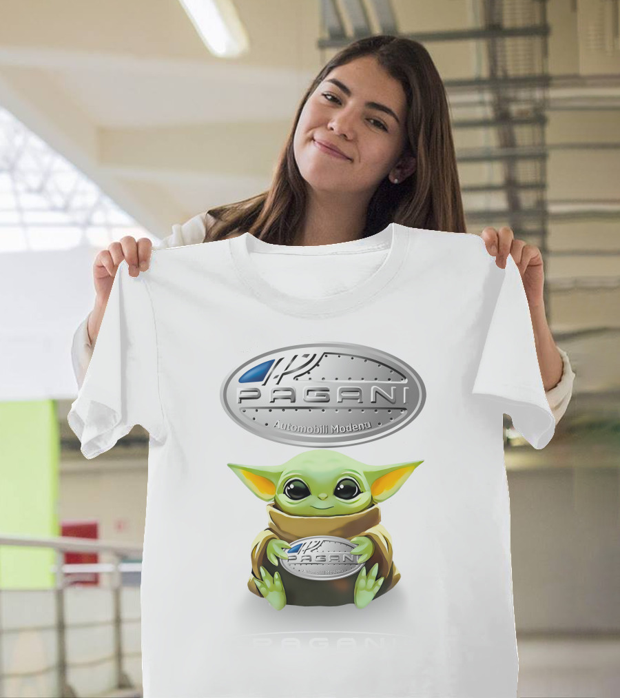 Star Wars Baby Yoda Holding Pagani Automobili Modena T-Shirt