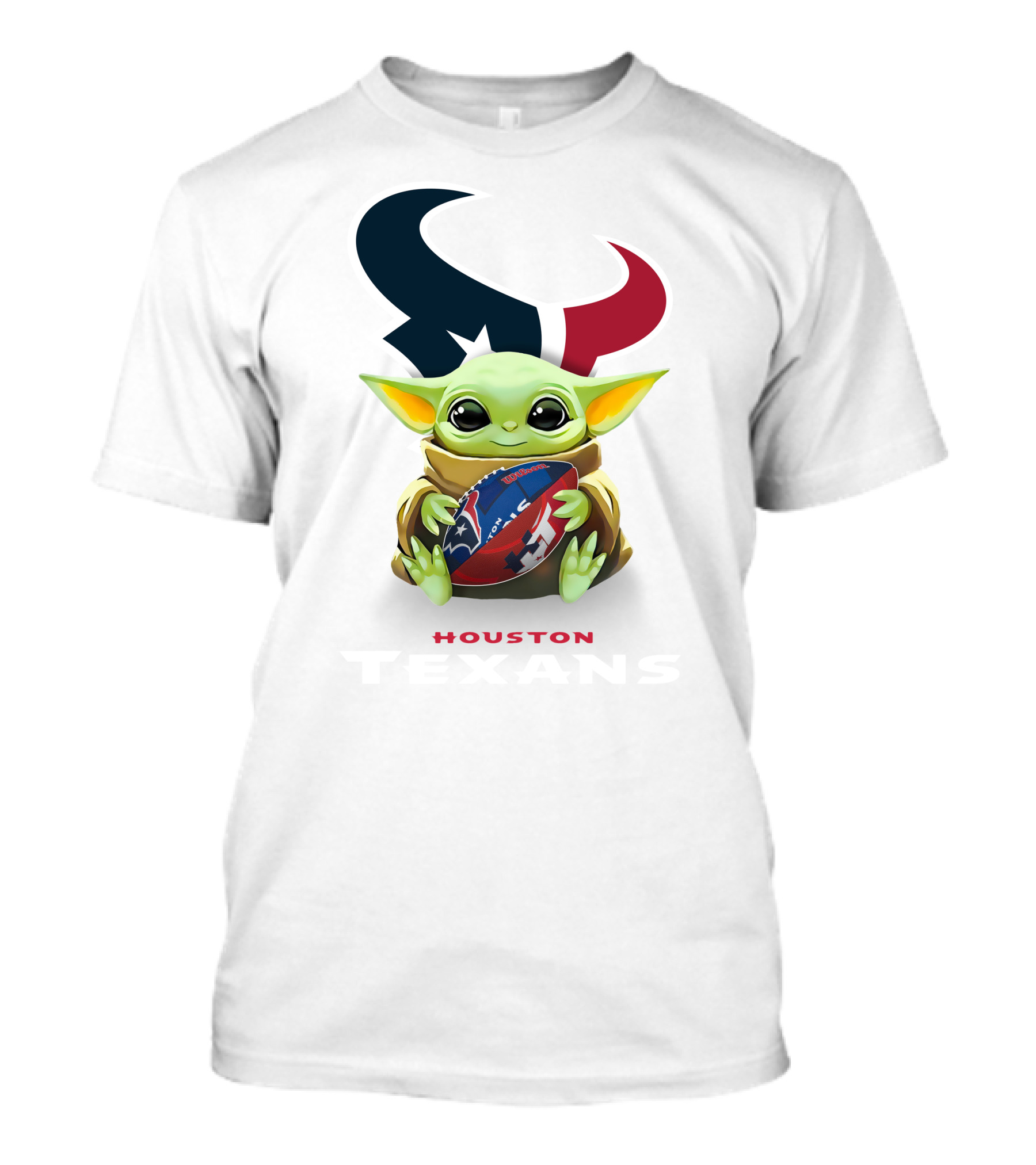 Baby Yoda Hug Houston Texans Football T-Shirt