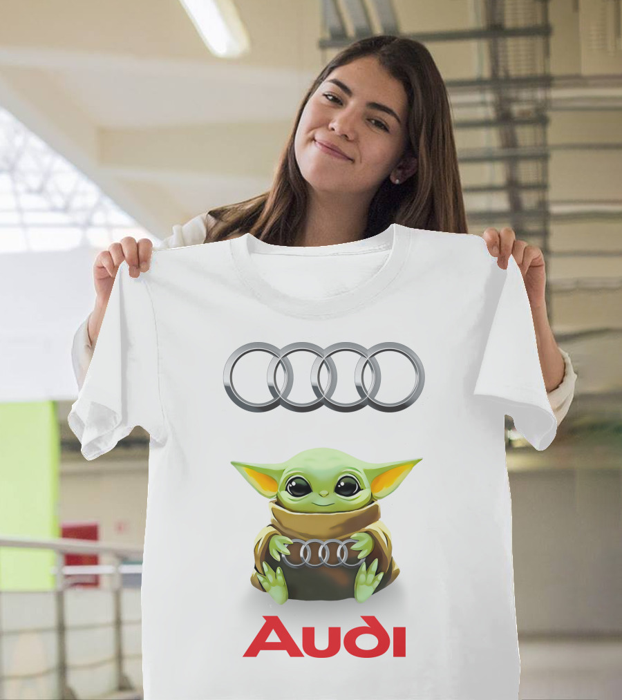 Star Wars Baby Yoda Hug Audi Rings T-Shirt