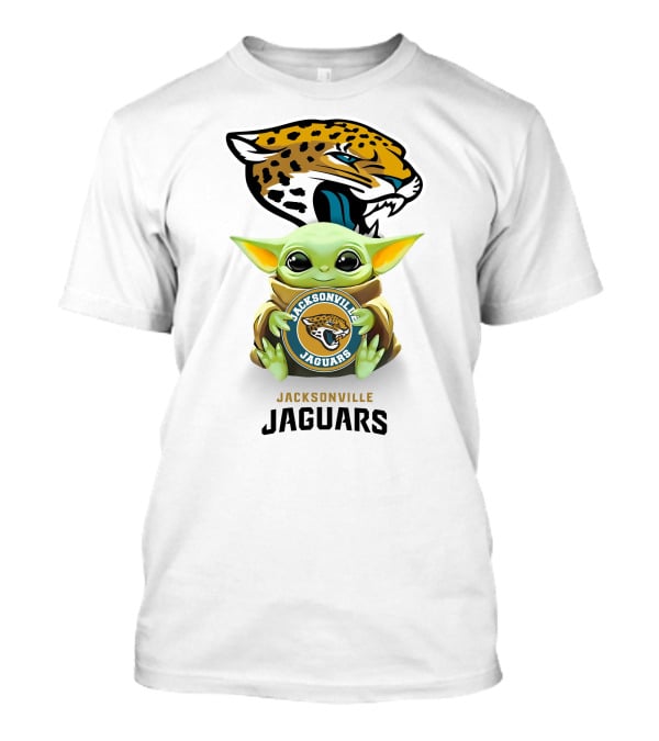 Baby Yoda Hug Jacksonville Jaguars White Star Wars T-Shirt