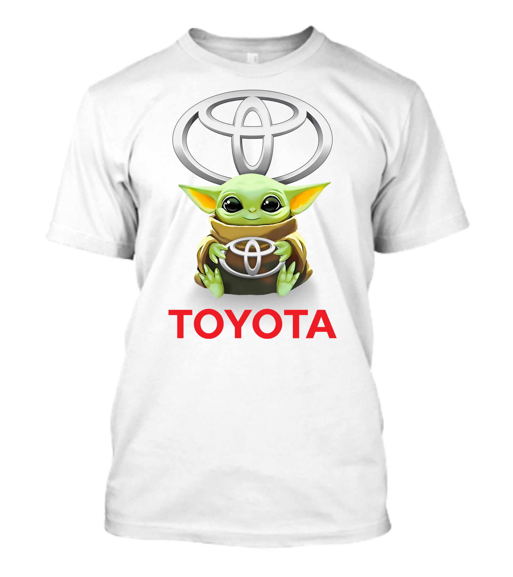 Star Wars Baby Yoda Hug Toyota Logo White T-Shirt