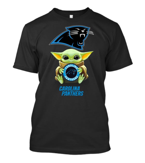 Grogu With Carolina Panthers Emblem T-Shirt