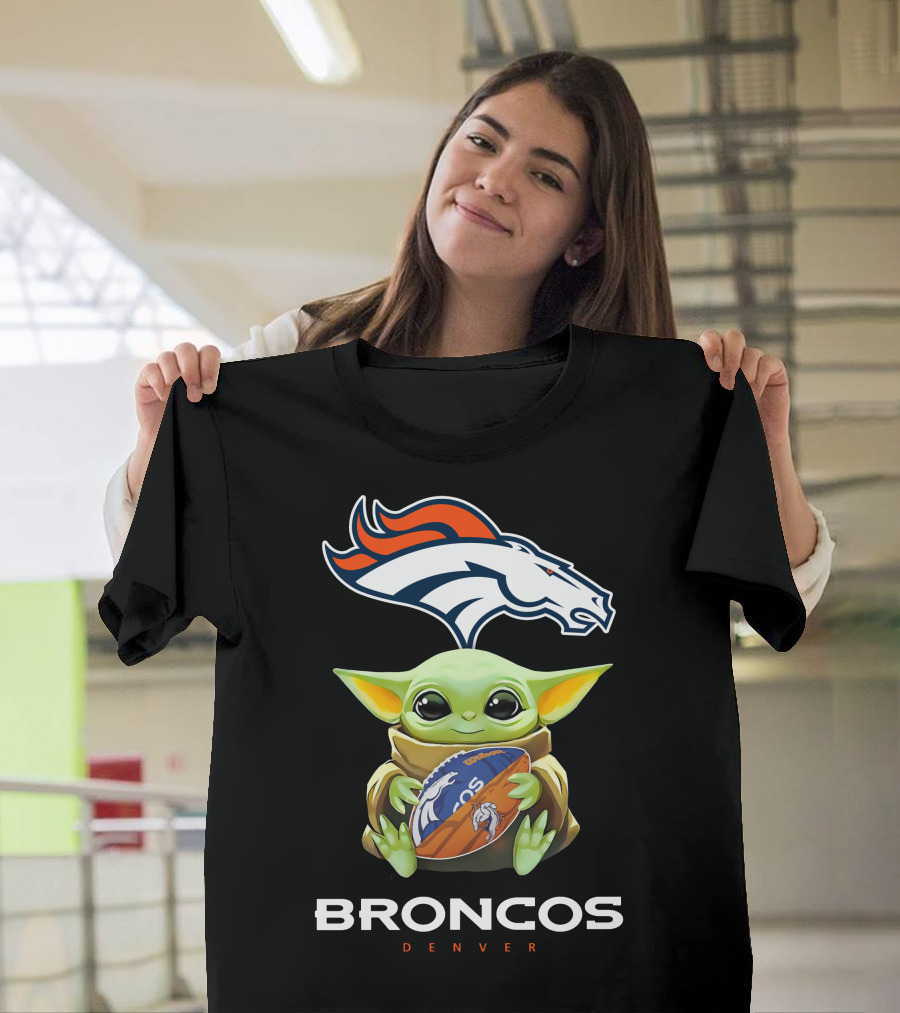 Grogu Hug Broncos Denver Football Tailgate T-Shirt