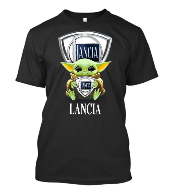 Grogu Holding Lancia Logo With Shield Emblem T-Shirt