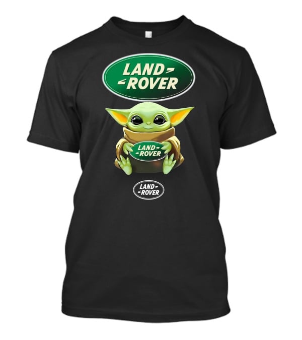 Grogu Holding Land Rover Logo Hug T-Shirt