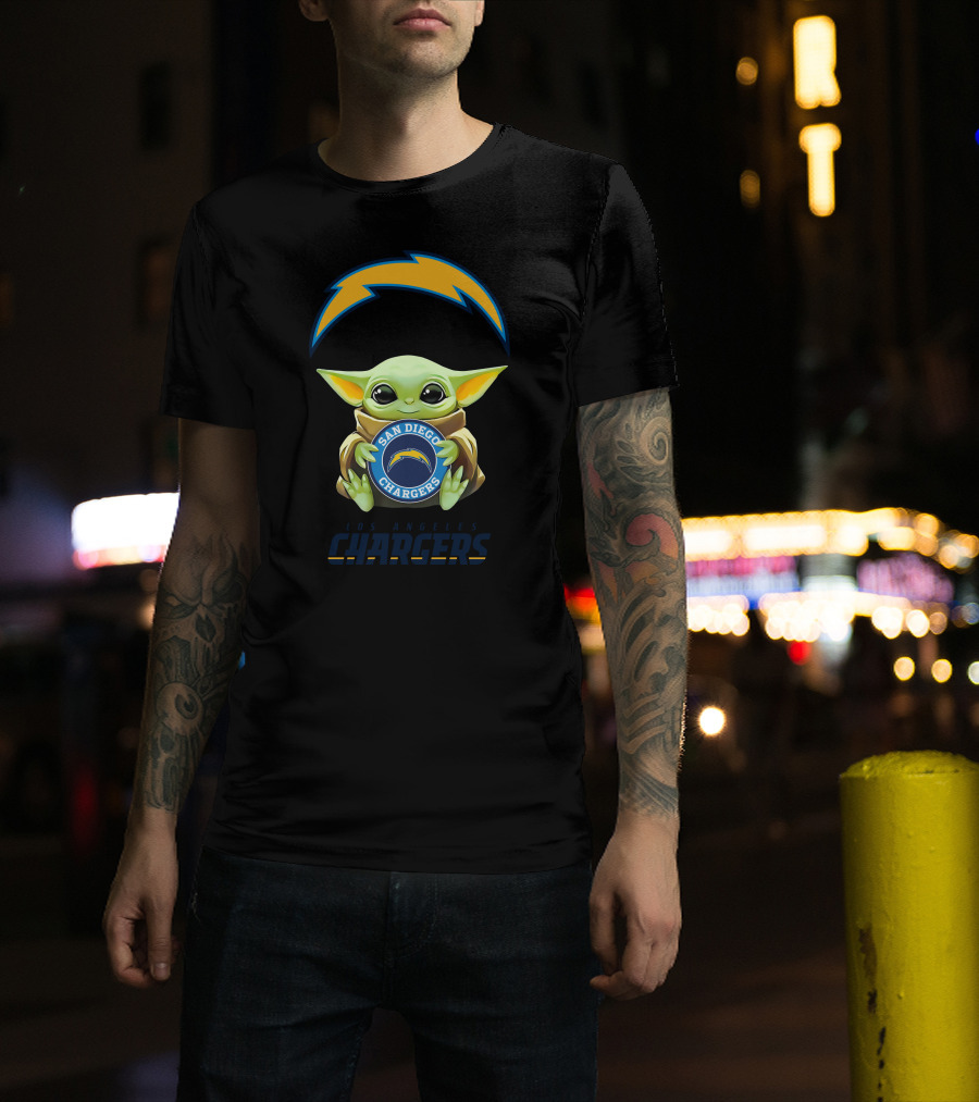 Grogu Hug Los Angeles Chargers San Diego Chargers T-Shirt