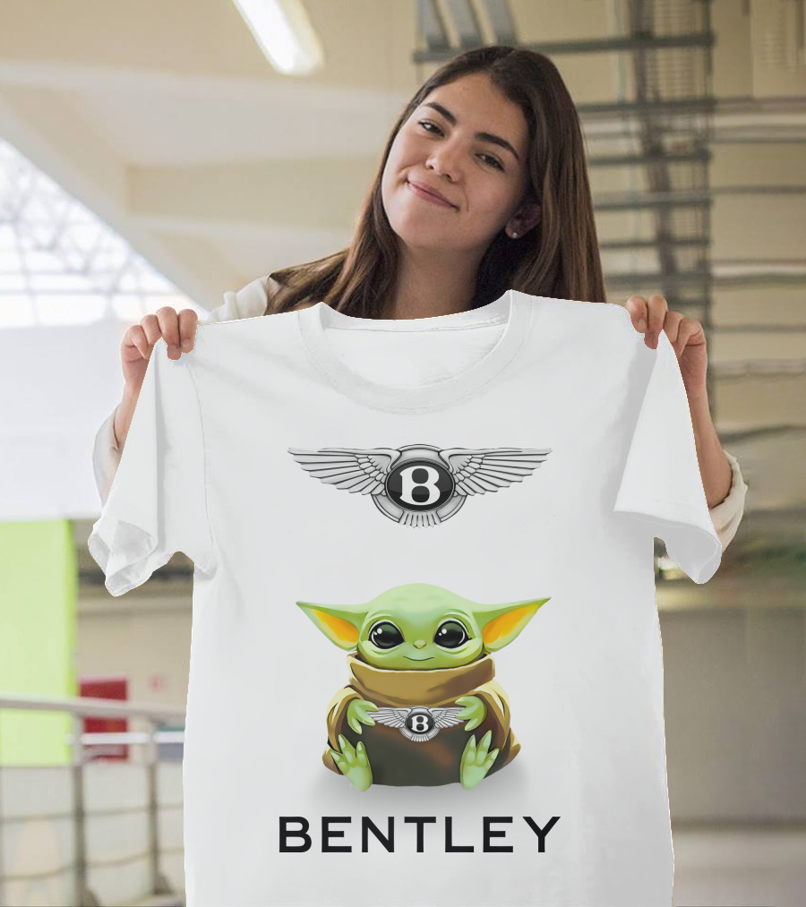 Grogu Bentley Logo Hug White T-Shirt