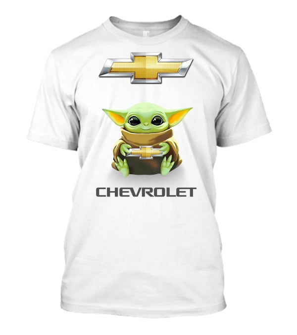 Grogu Holding Chevrolet Emblem T-Shirt