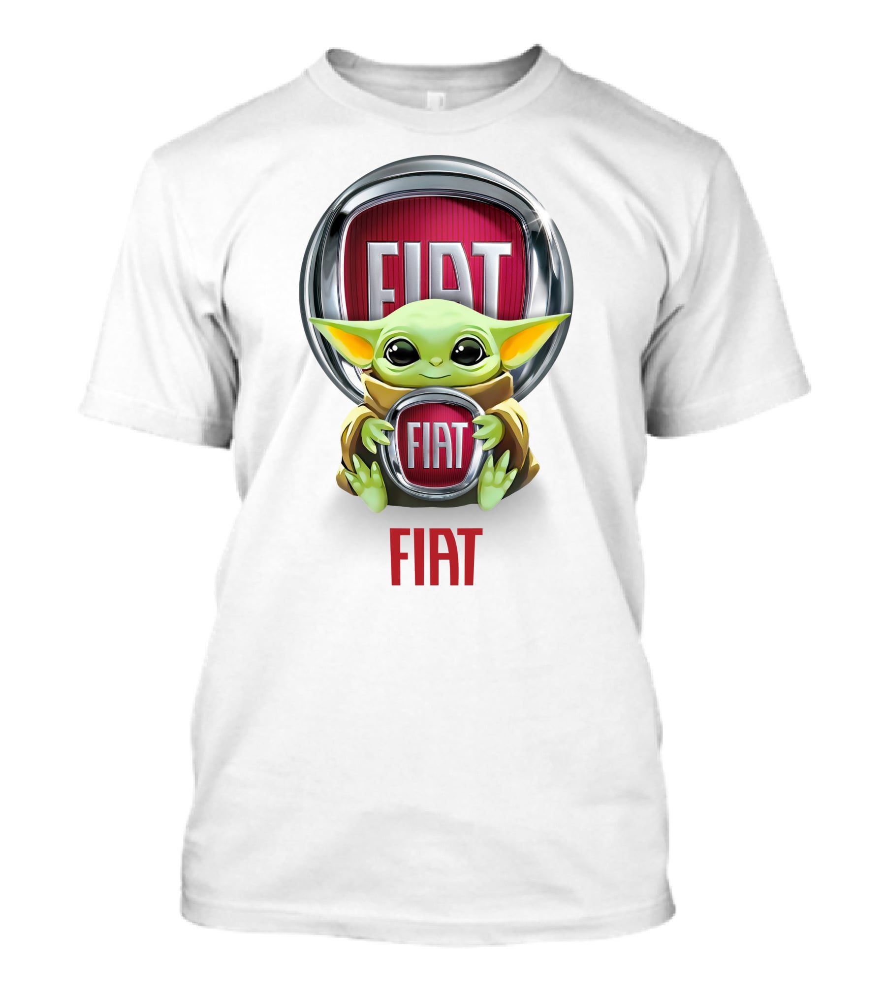 Grogu Hug Fiat Logo Display T-Shirt