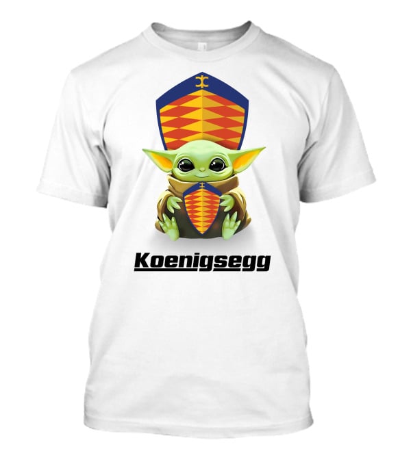 Grogu Holding Koenigsegg Shield Crest T-Shirt