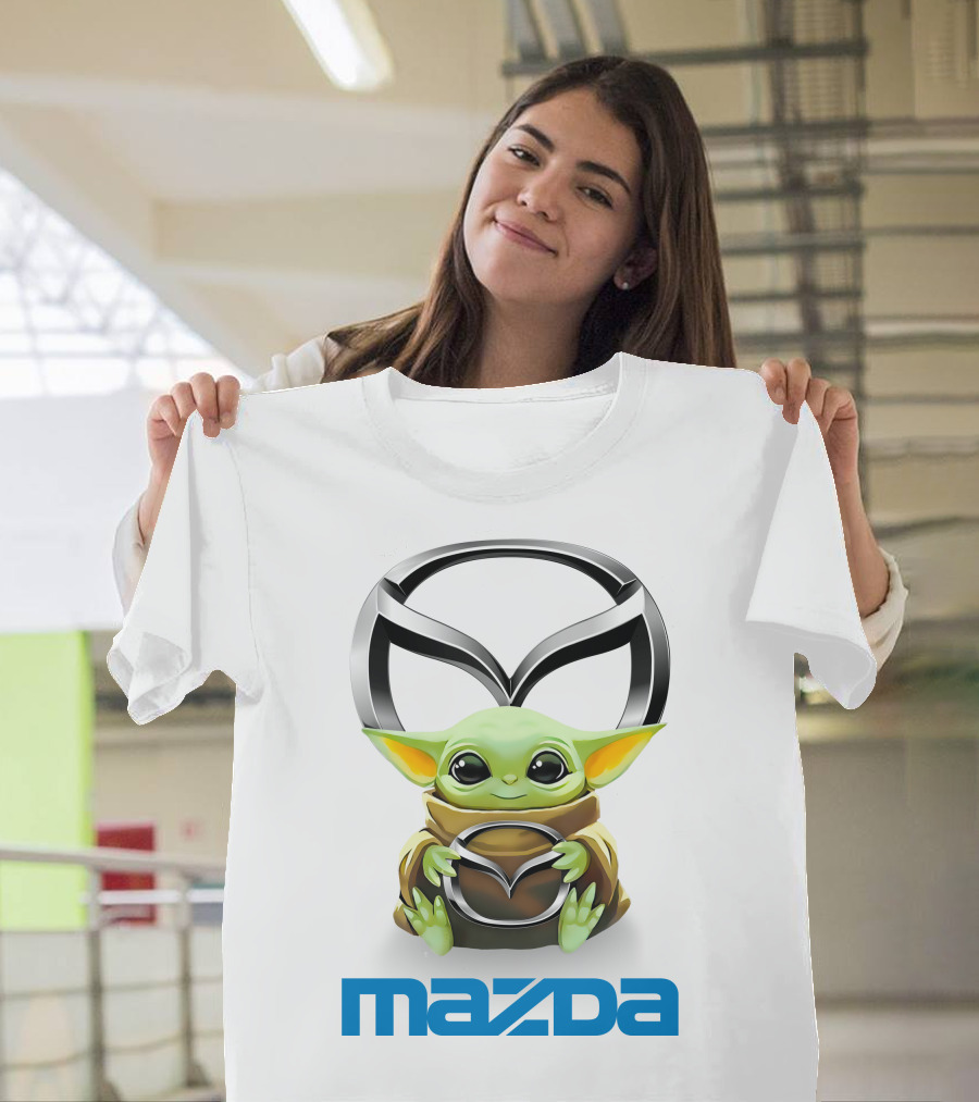Grogu Hugging Mazda Logo Anime T-Shirt