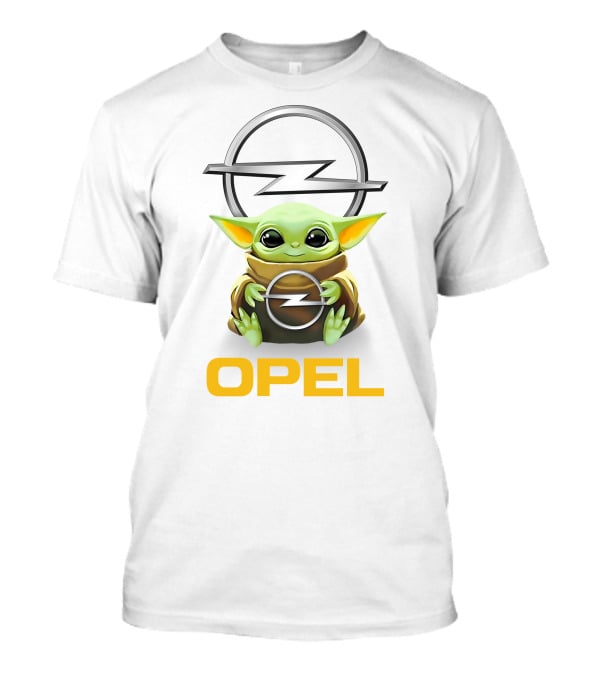 Grogu Hug Opel Logo White T-Shirt