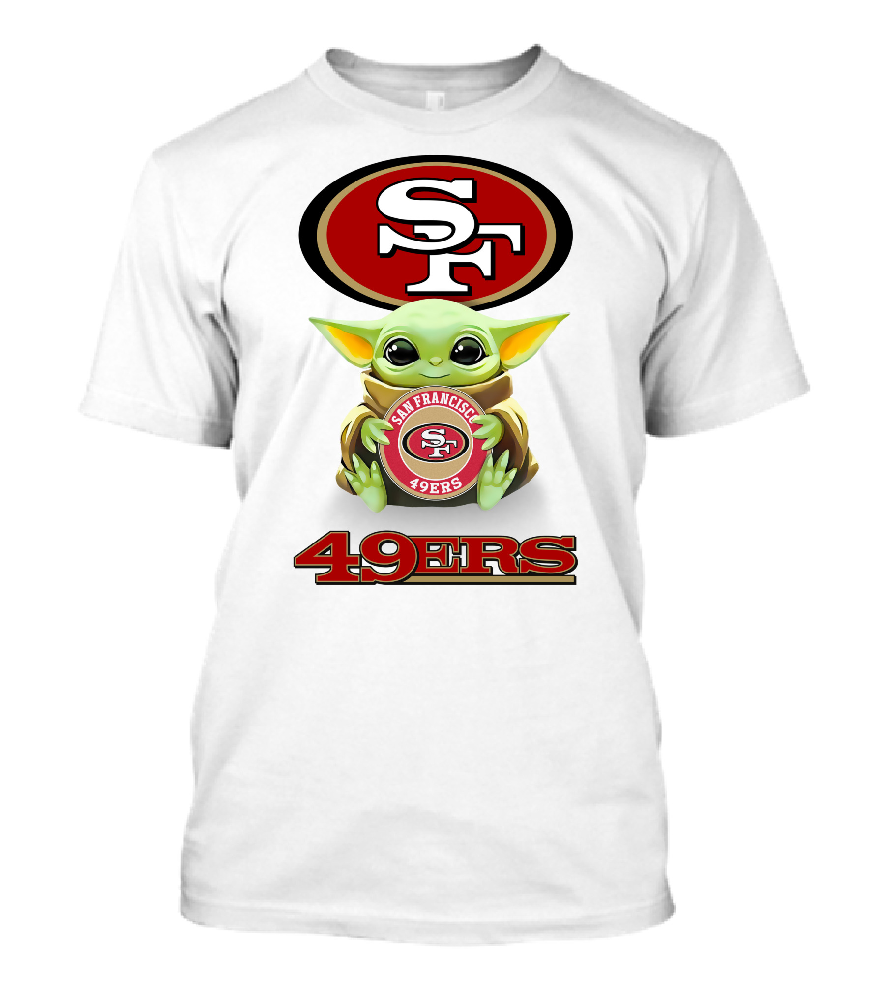 Grogu Holding San Francisco 49ers Sf Logo 49ers Football T-Shirt