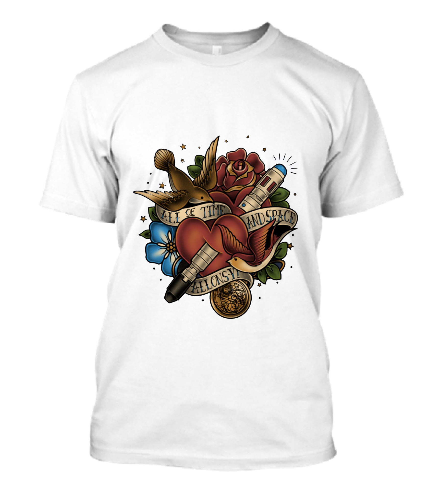 All Of Time And Space Allonsy Dr Who Tardis Tattoo T-Shirt