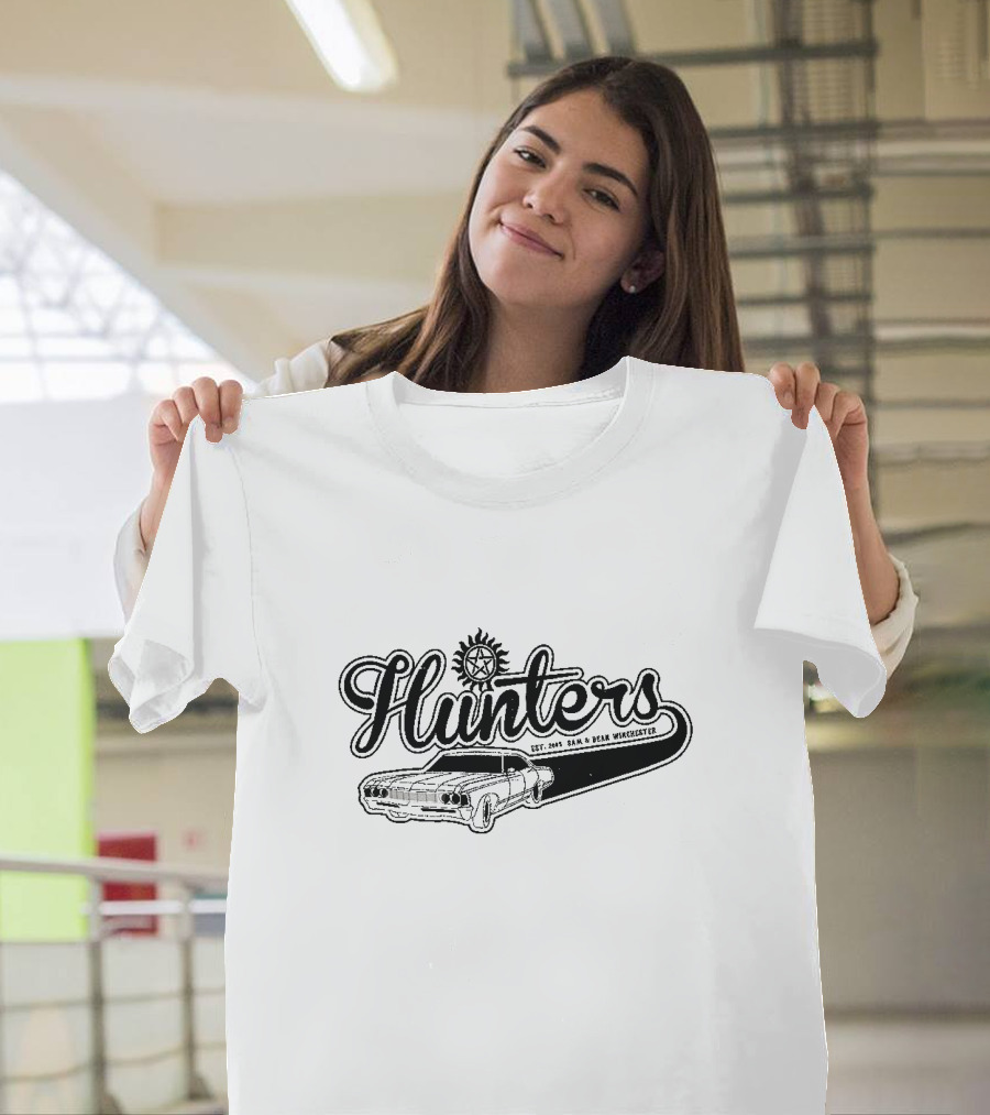 Hunters Est. 2005 Sam And Dean Winchester Car T-Shirt