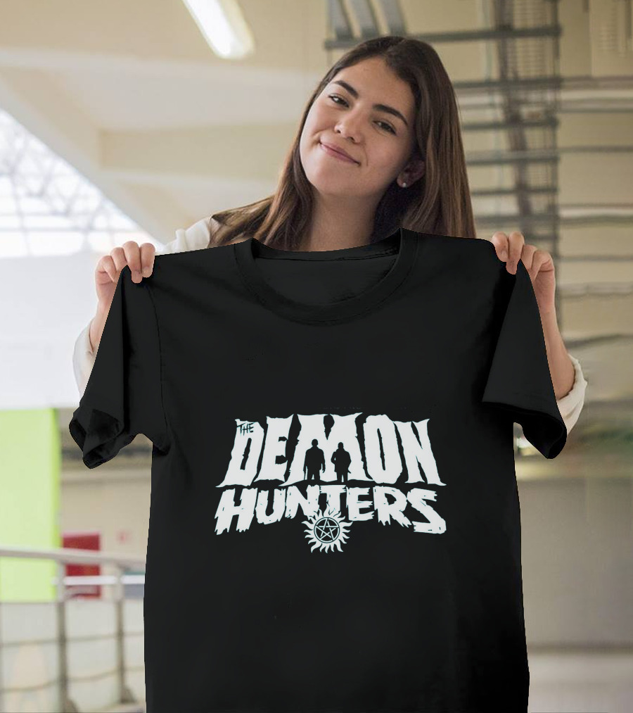 The Demon Hunters Silhouette Sun Symbol B&W T-Shirt