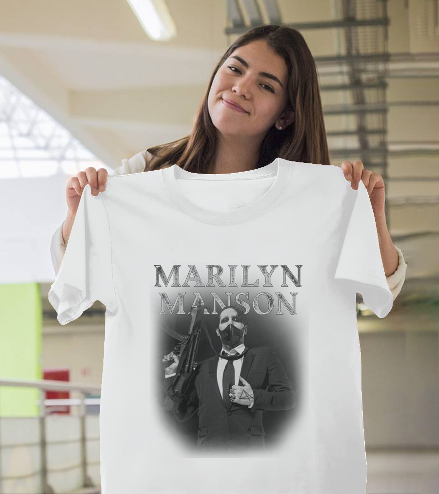 Marilyn Manson Suit Mask Gun T-Shirt