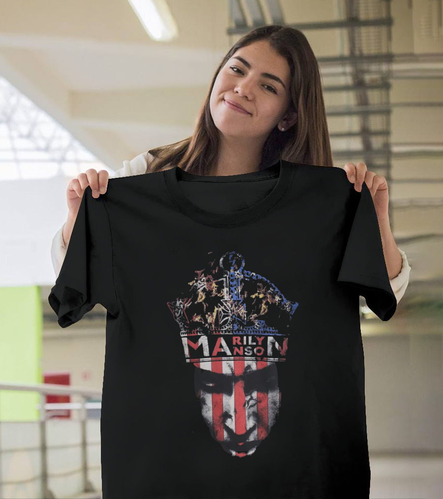 Marilyn Manson American Flag Crown Face MM Exclusive T-Shirt
