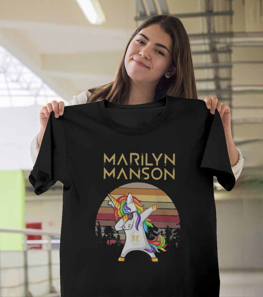 Marilyn Manson Unicorn Dabbing Retro T-Shirt