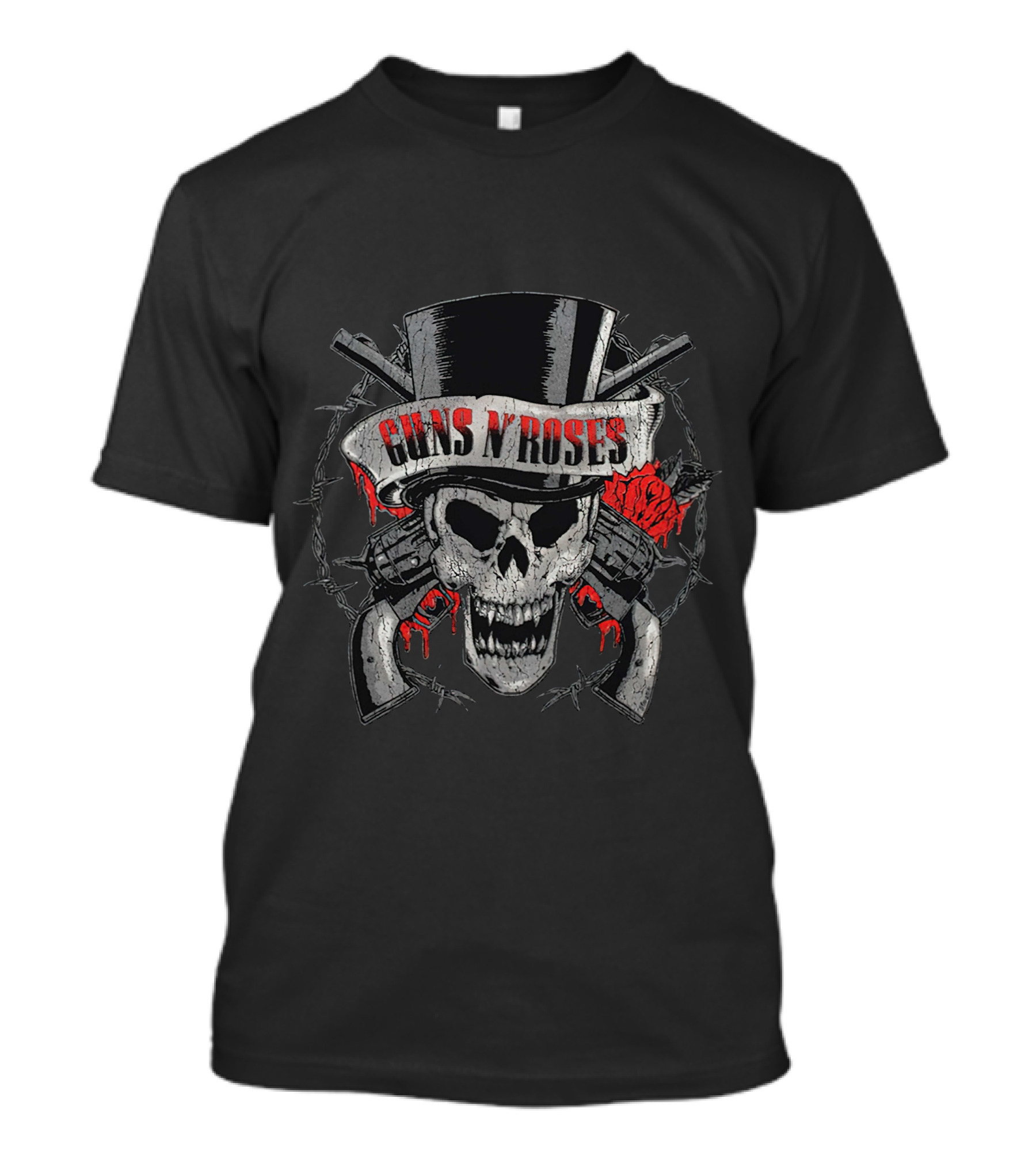 Guns N' Roses Skull Edition Hat Barbed Roses Pistols T-Shirt
