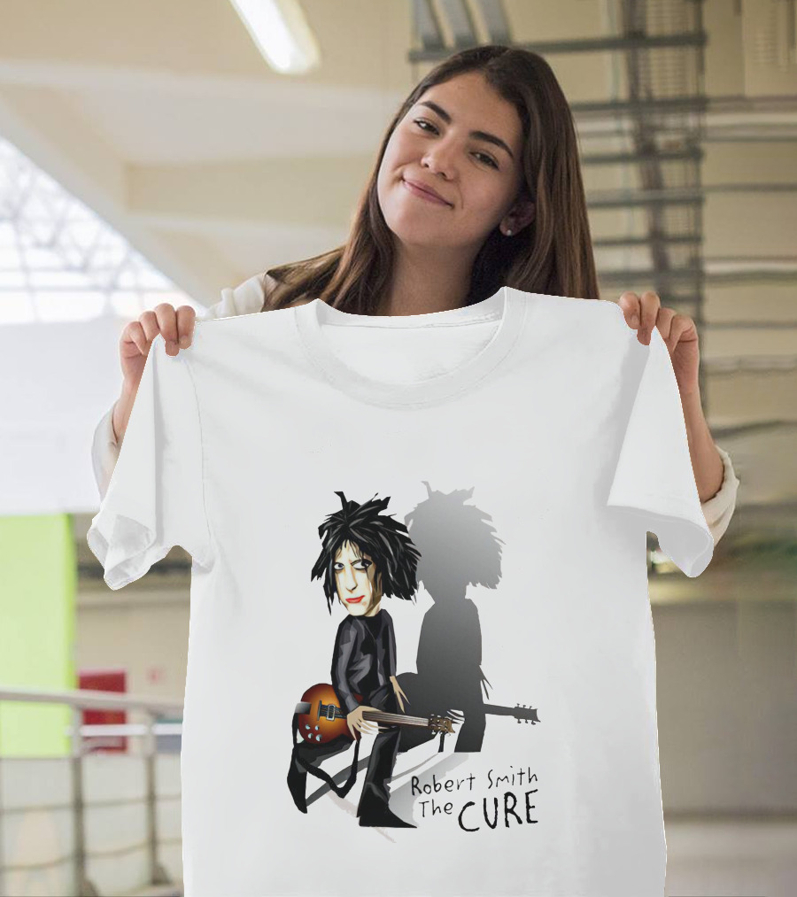 Robert Smith The Cure Guitar Cartoon T-Shirt