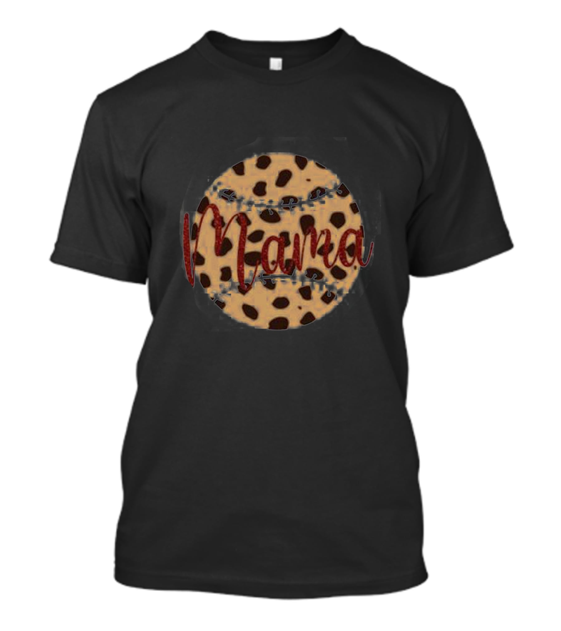 Mama Leopard Print Baseball T-Shirt