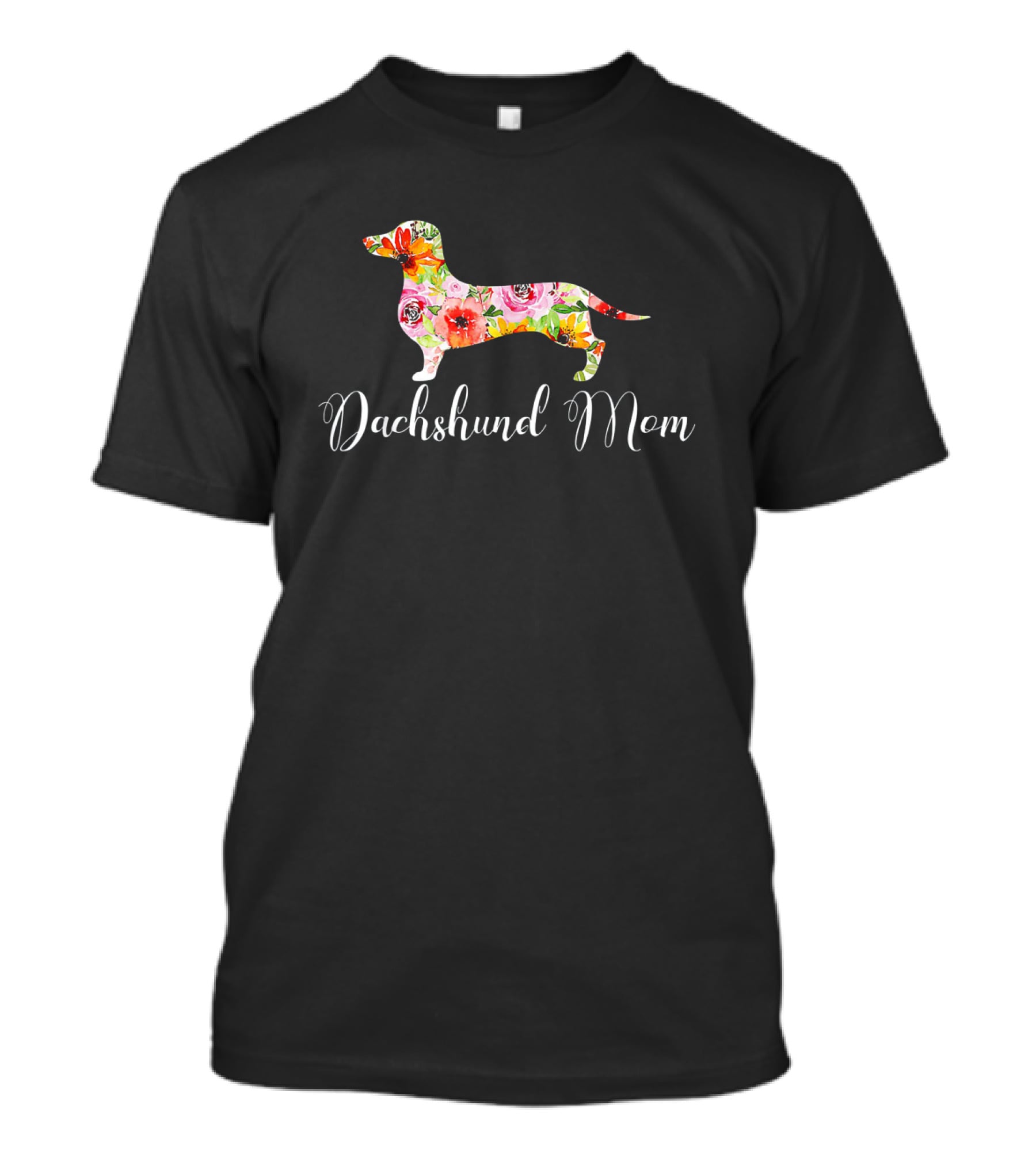 Dachshund Mom Floral Doxie Dog Graphic Cute T-Shirt