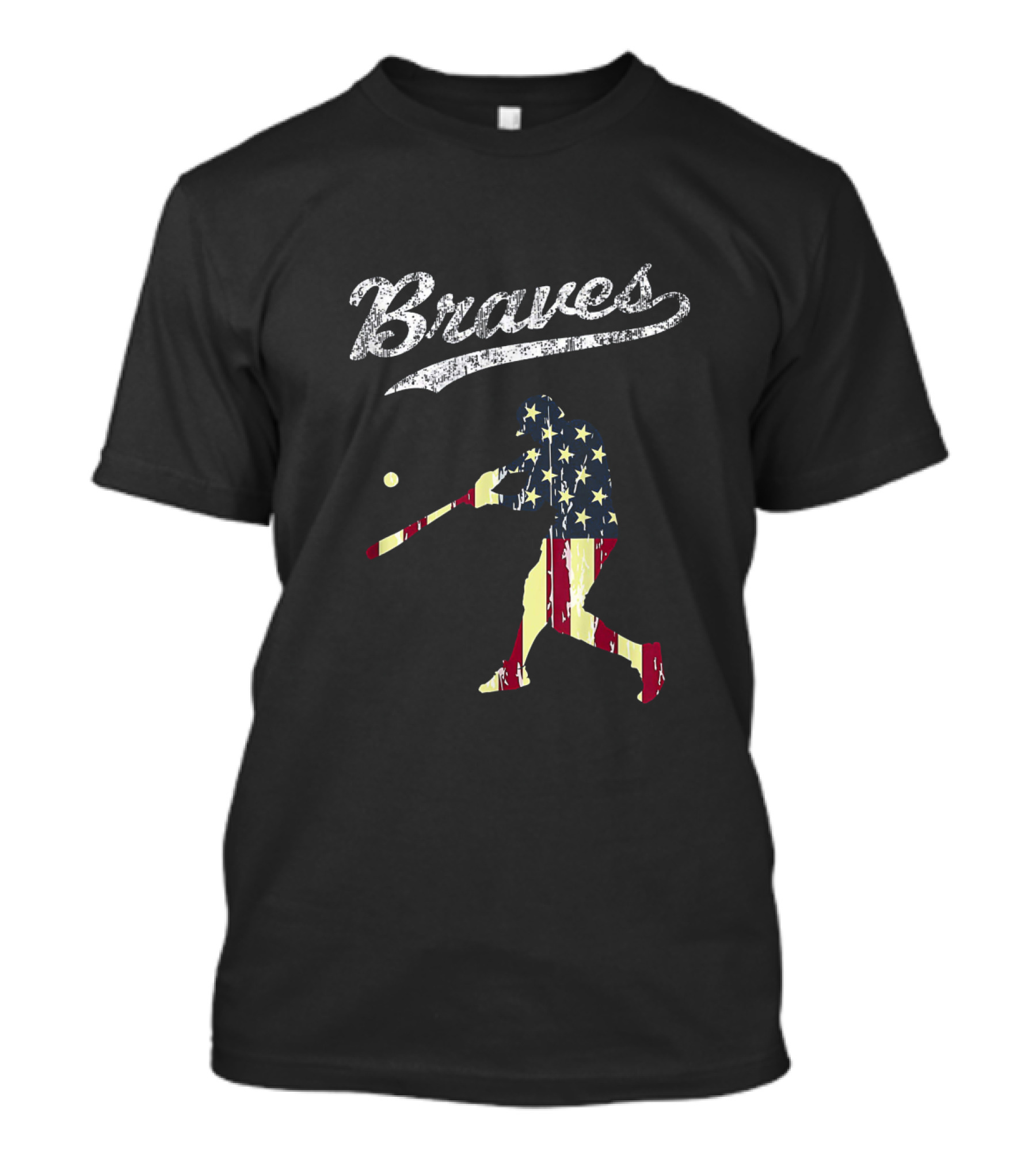 Braves Vintage USA Flag Baseball T-Shirt