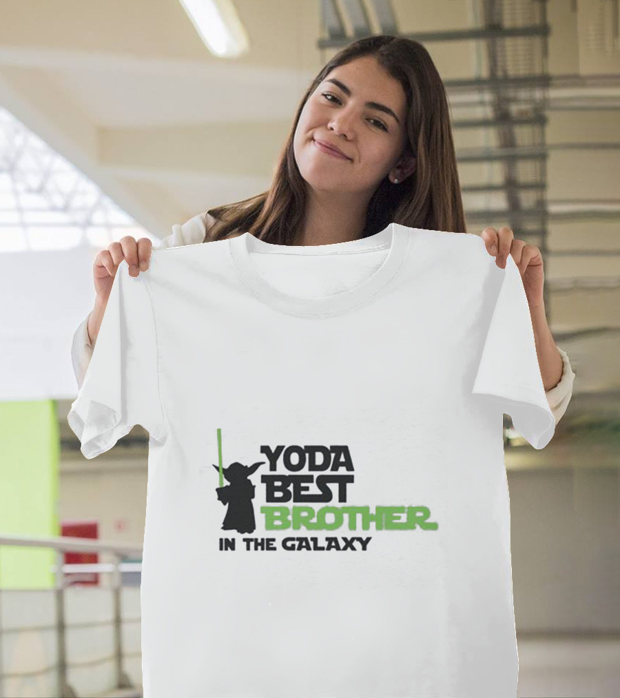 Yoda Best Brother In The Galaxy With Lightsaber T-Shirt