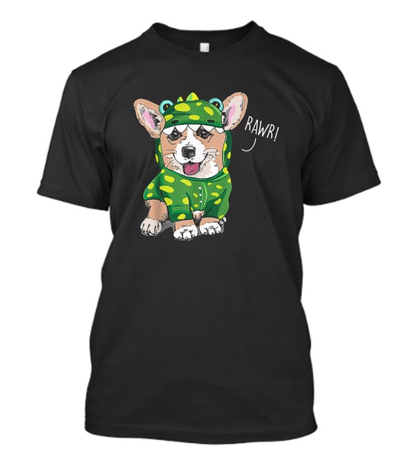 Rawr Welsh Corgi Dressed As Dinosaur Costume Rex T-Shirt