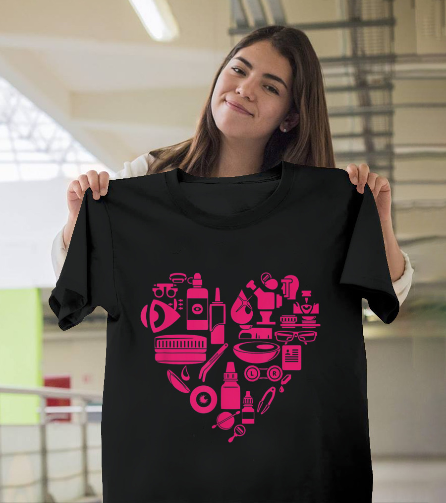 Heart Shaped Optometry Tools For Passionate Optometrists T-Shirt