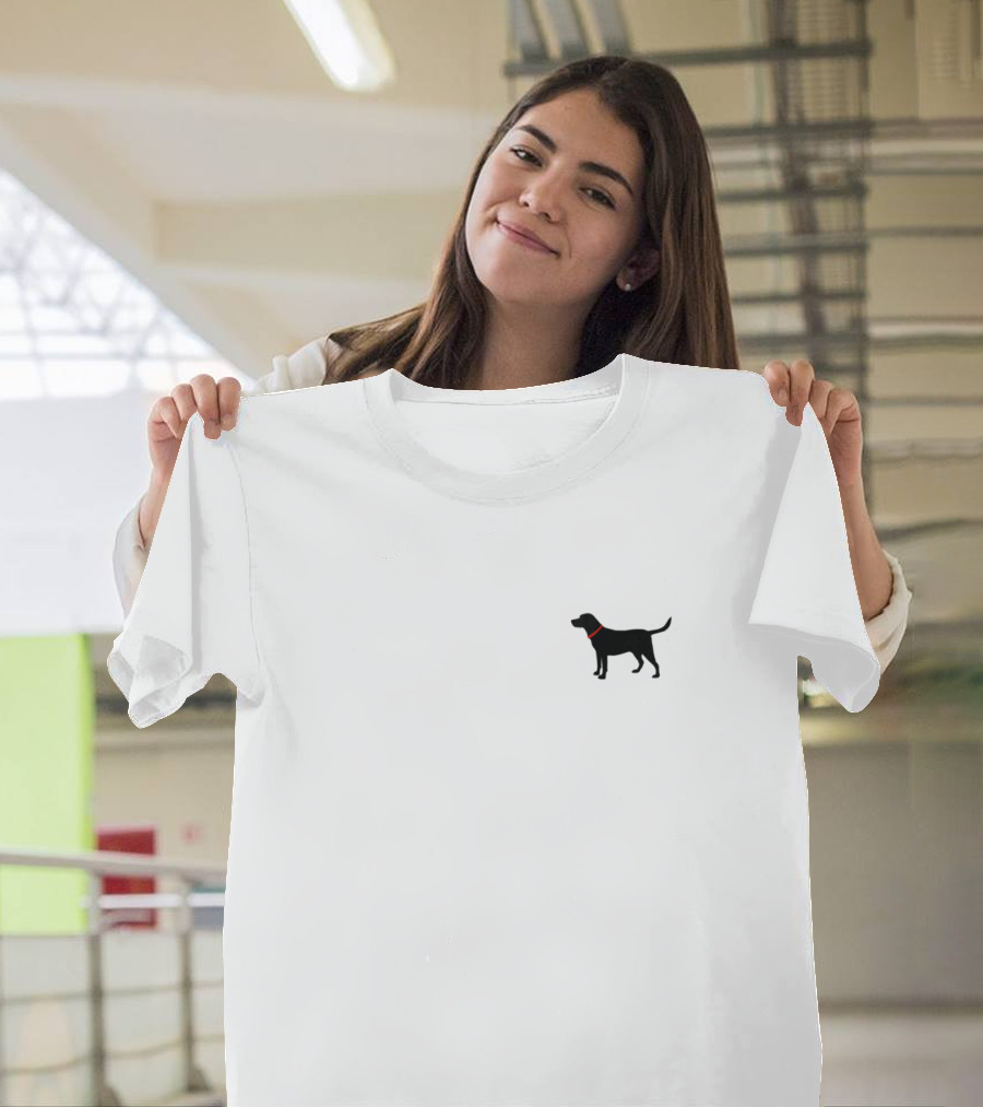 Black Labrador Retriever Emoji with Red Collar for Lab Lover T-Shirt