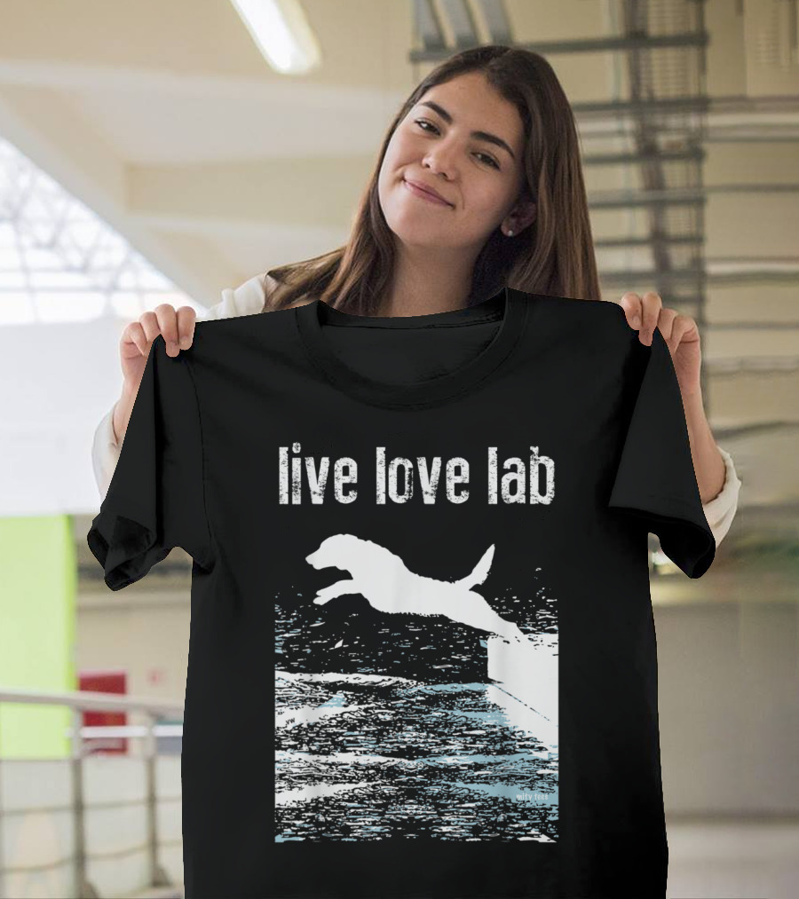 Live Love Lab Labrador Retriever Jumping Water T-Shirt