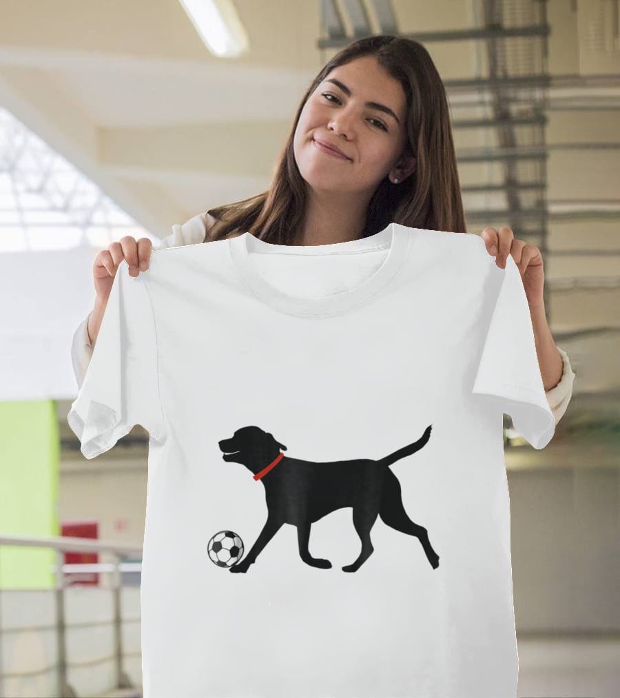 Labrador Retriever Black Lab Playing Soccer With Soccer Ball T-Shirt