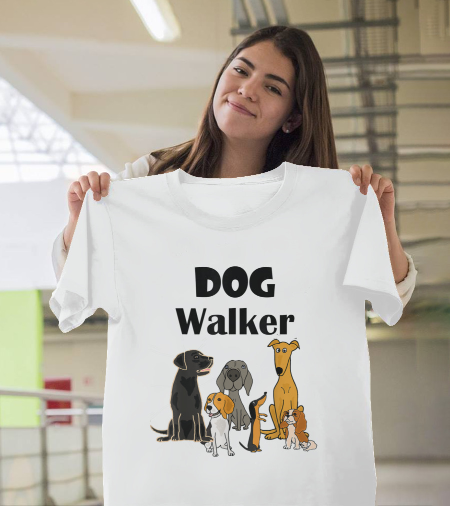 SmileteesPets Funny Cartoon Dog Walker With Variety Of Happy Dogs T-Shirt