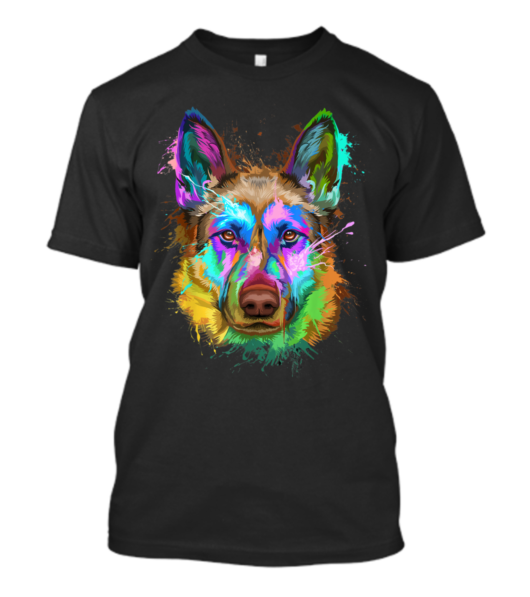 Colorful Splash German Shepherd Lovers Gift T-Shirt